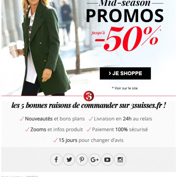 Miram Emailing : 3Suisses MID SEASON PROMOS